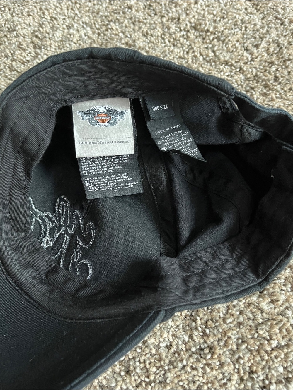 Harley-Davidson Black Embroidered Interior Cap